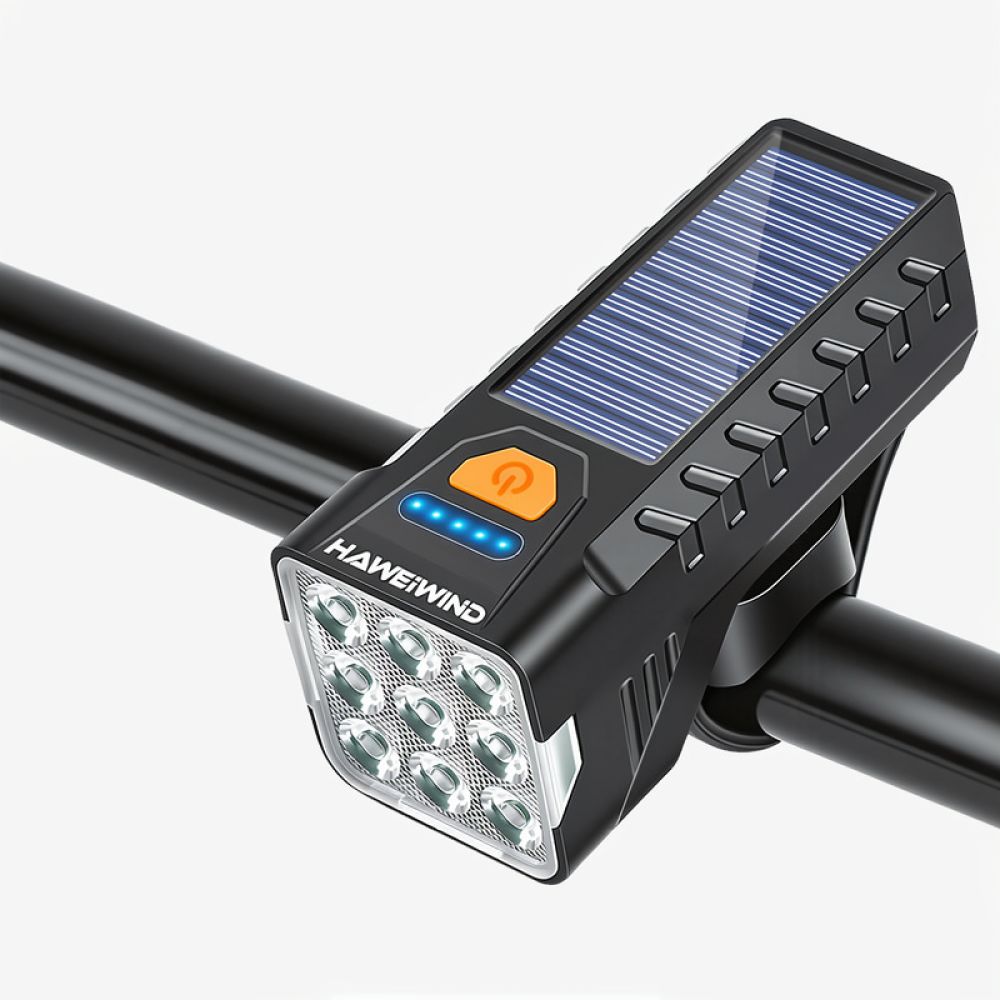 Cycling Commute Gear - 태양광 충전식 자전거 전조등, USB 충전