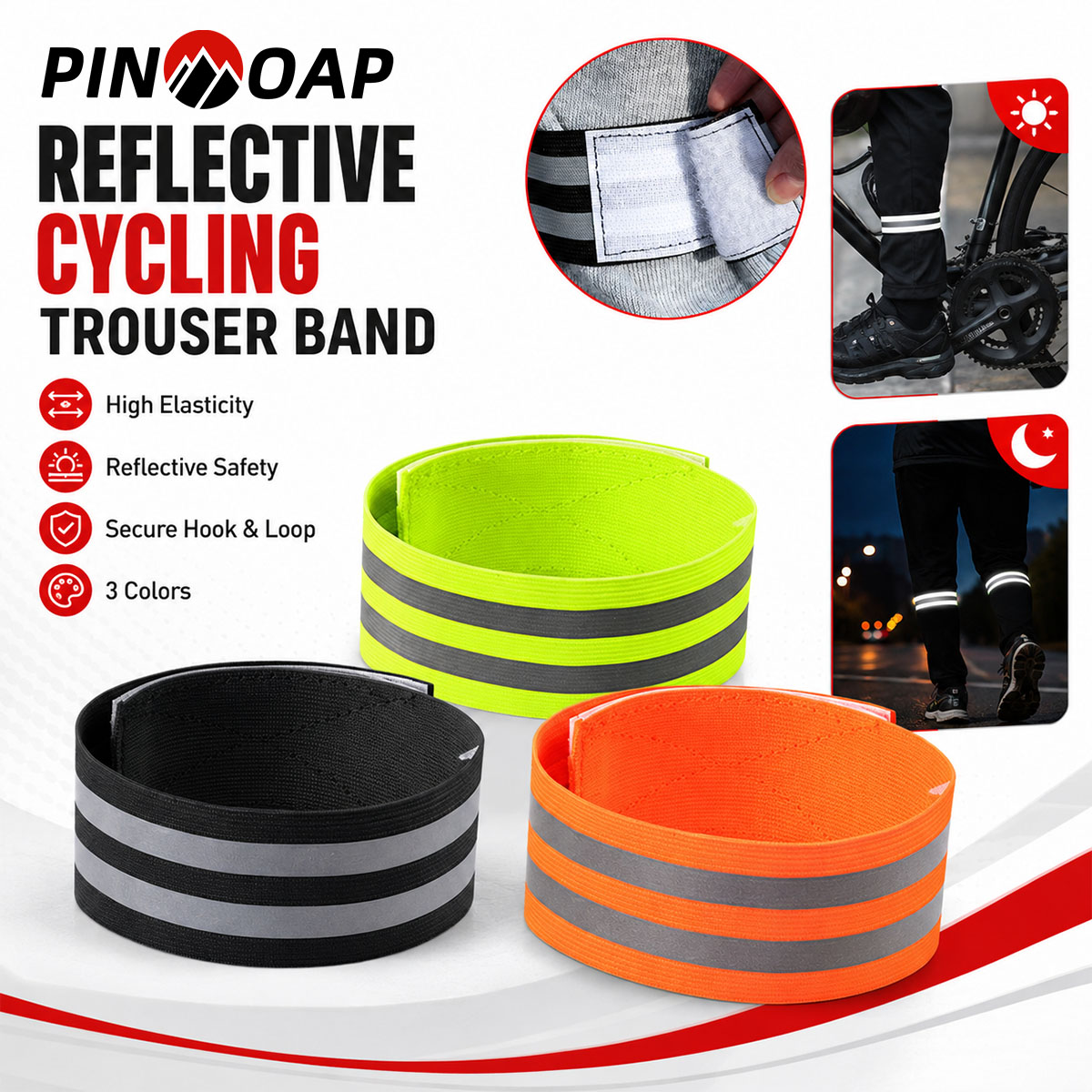 Cycling Commute Gear - PINMOAP 1/2개 자전거 바지 다리 스트랩
