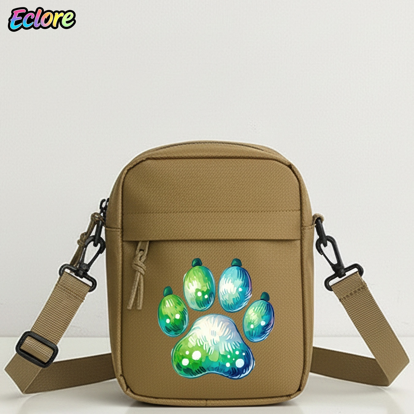 탈부착 가능한 스트랩이 있는 수채화 동물 발자국 숄더백 - Cycling Commuter Bag 리뷰 및 가격